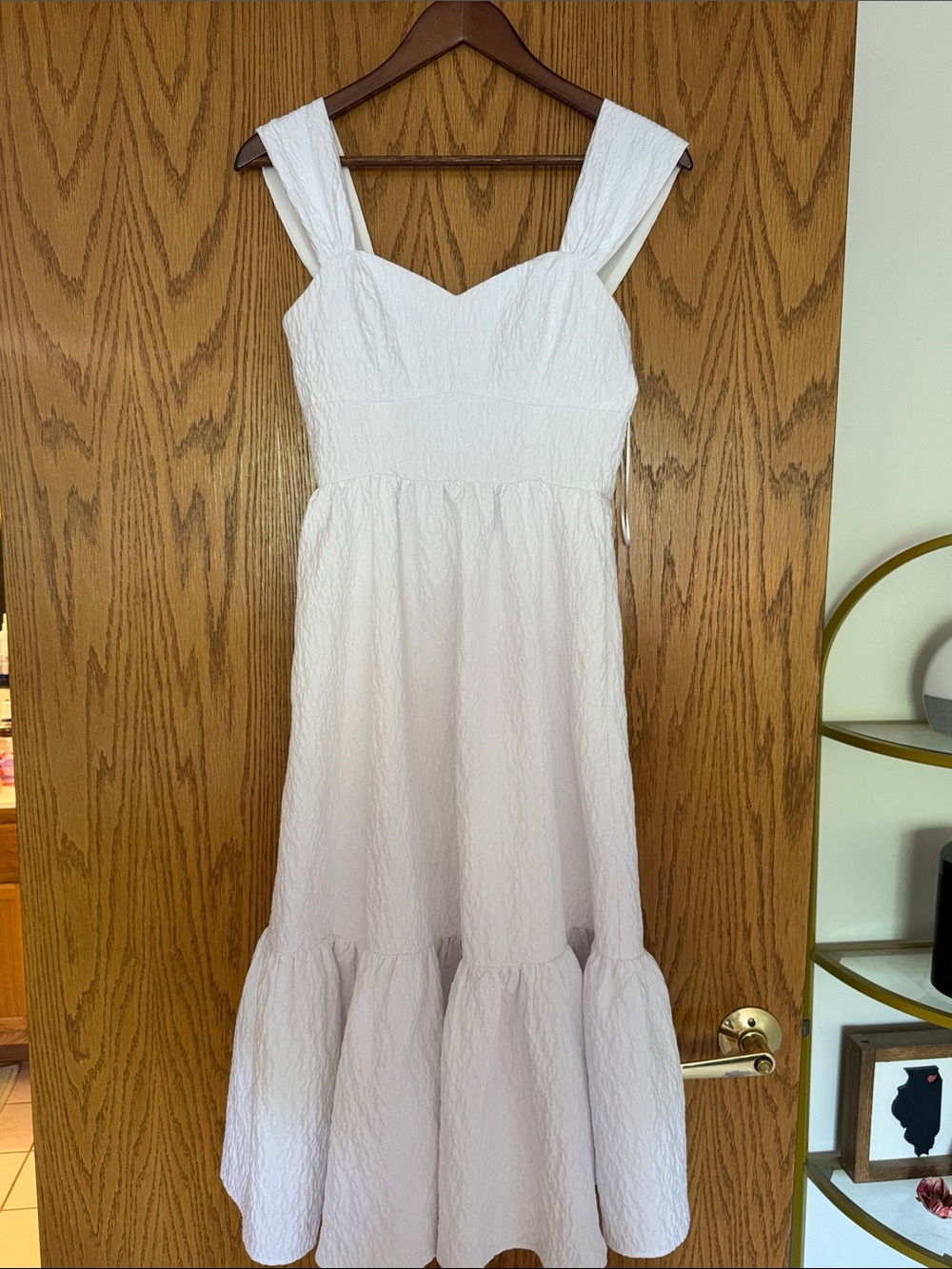 Chelsea28 White Textured Midi Dress